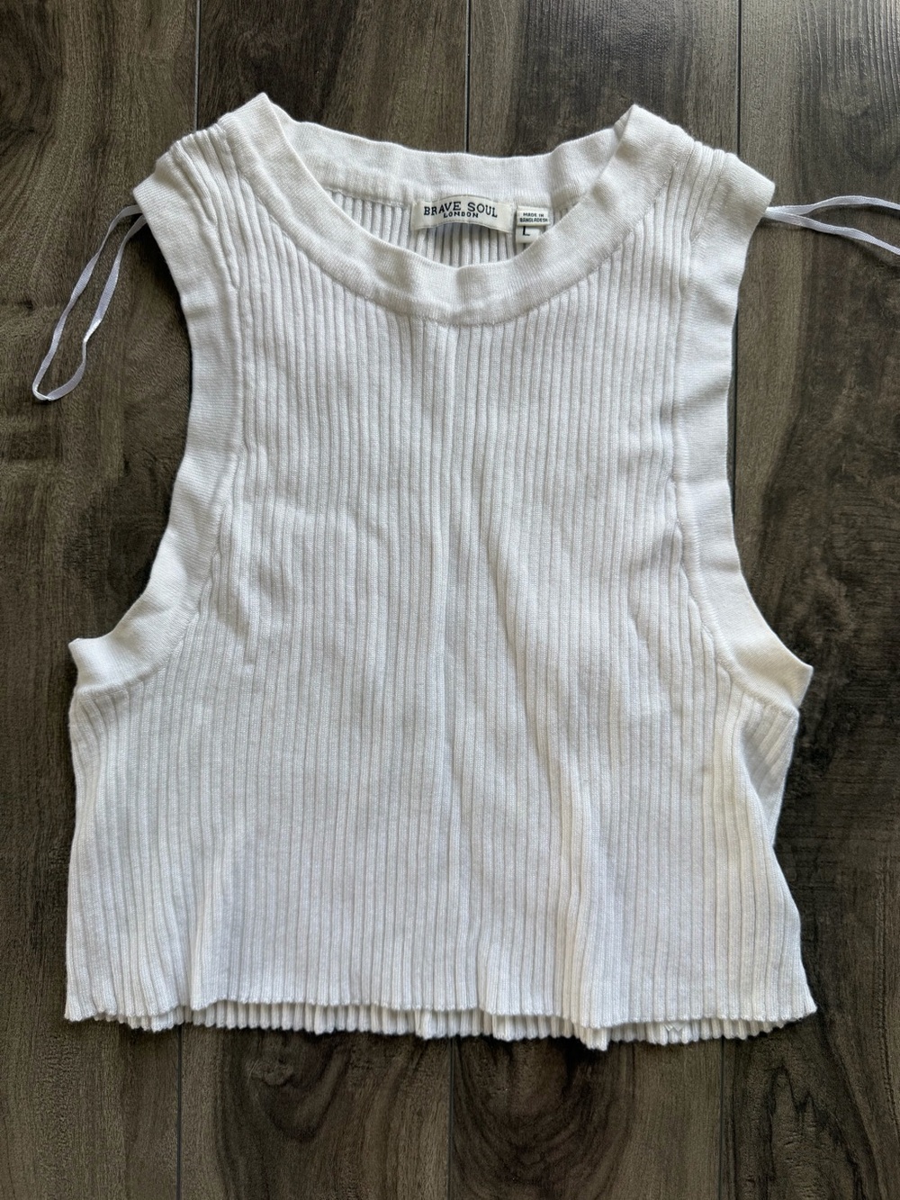 NWOT Brave Soul Cream Ribbed Sleeveless Crop Tank